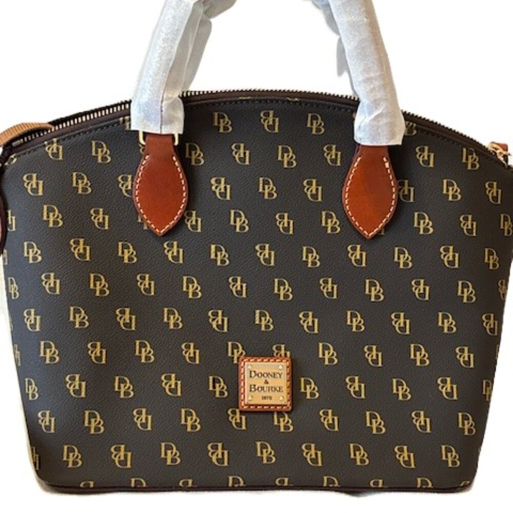 Dooney & Bourke Brown and Tan Satchel, New - Picture 4 of 12
